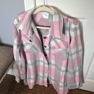 Gray and Pink flannel Jacket